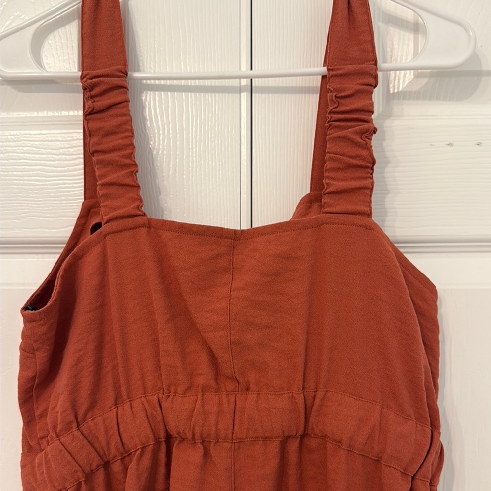 Vici Button-Front Rust Romper - Picture 3 of 5